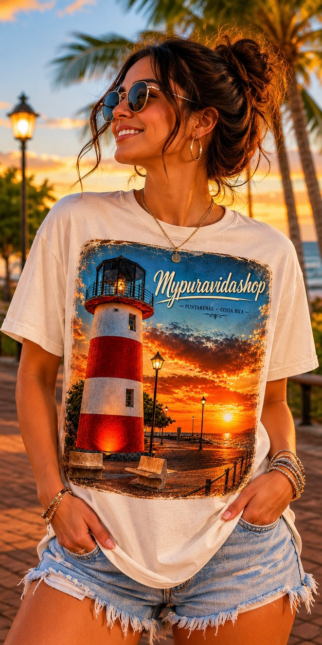 Costa Rica Lighthouse Sunset Tee
