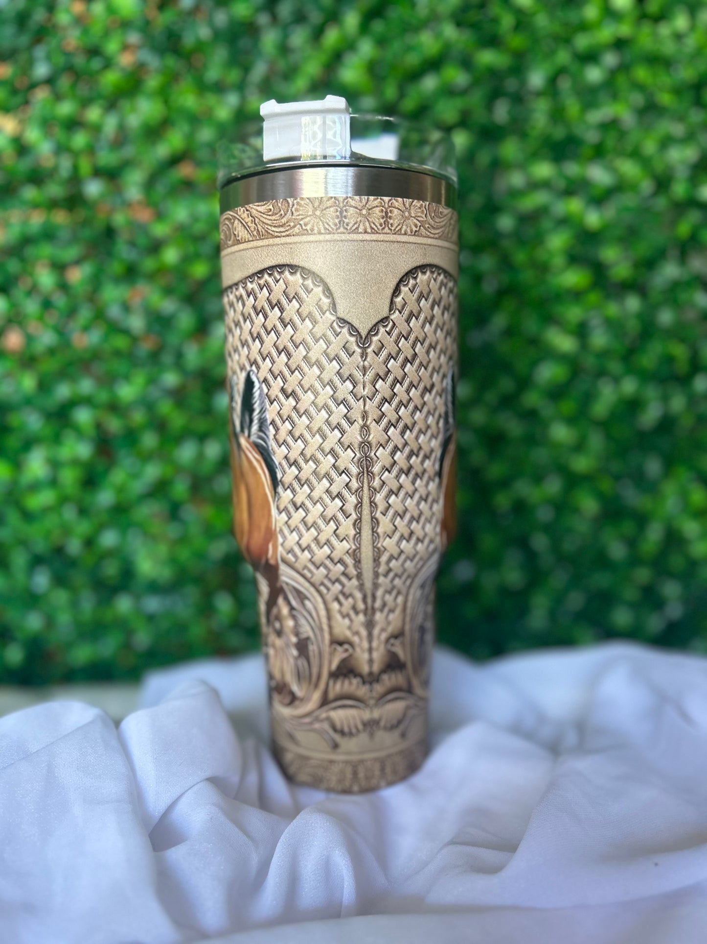 Horse white tumbler