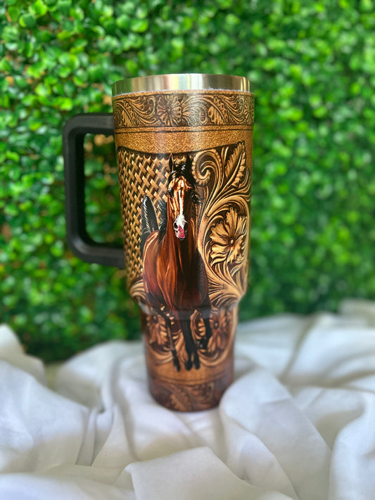 Horse black tumbler