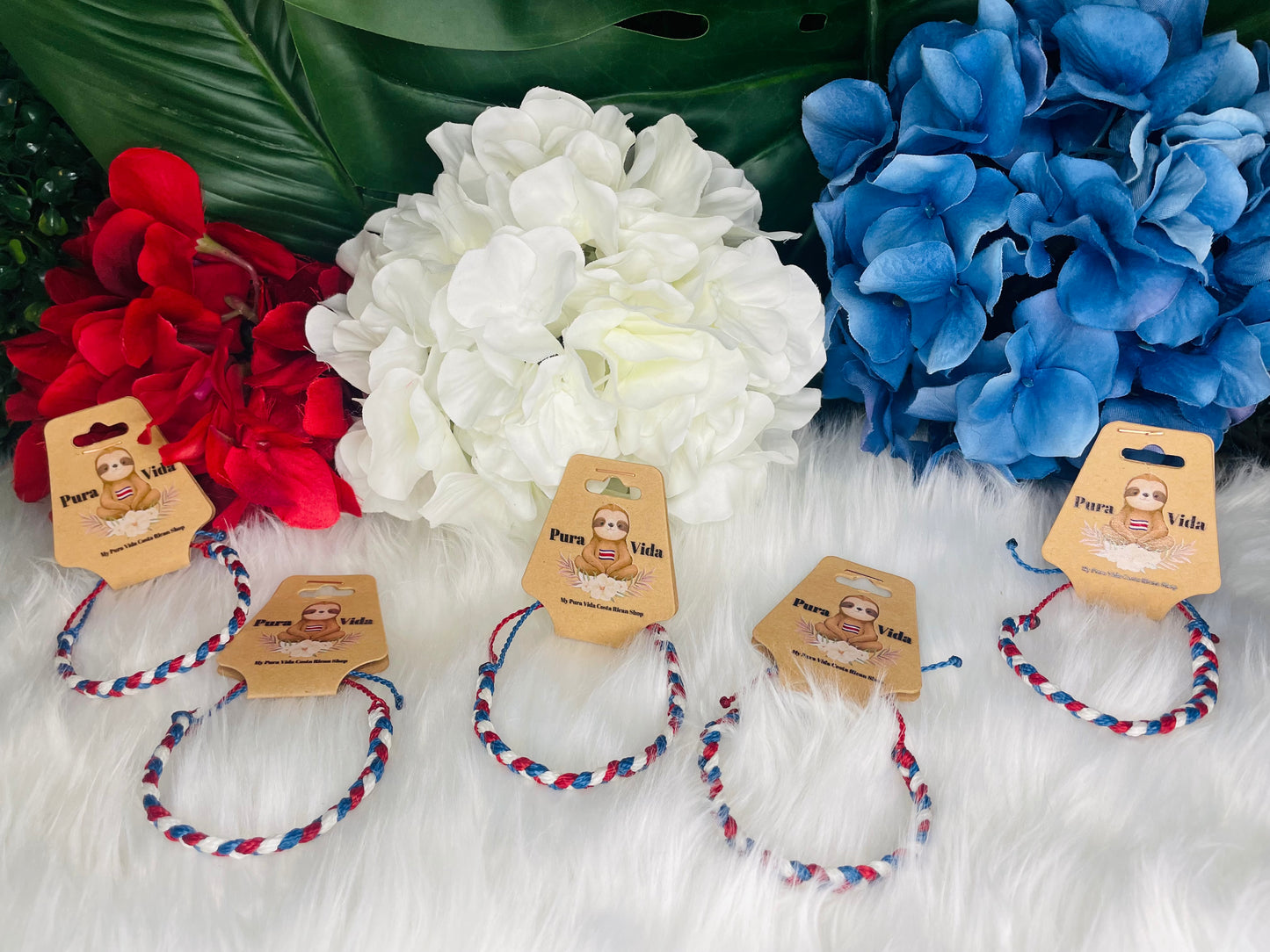 Red, Blue & White Bracelet